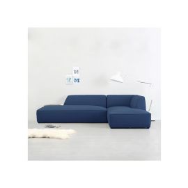 Eliza L-Shaped Fabric Sectional Sofa in Blue Color 2 Pieces Sectional Sofa