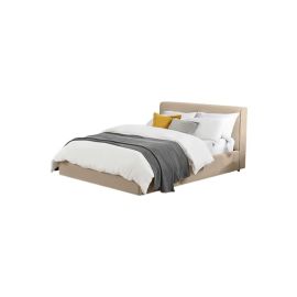 Wesley Bed with Spring Mattress 160x200cm Queen size Bed in Beige Color