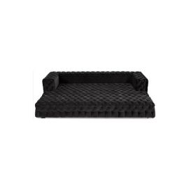 Fat Button Tufted Sofa Bed-Black