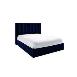 Maddoo Wing Back Bed 100x200cm Single size Bed in Navy Blue Color