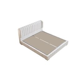 Maple Upholstered Modern Velvet Bed 100x200cm Single size Bed in Cream Color