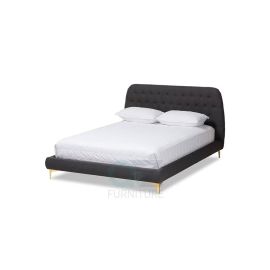 Indigo Bed Dark 180x200cm King size Bed in Dark Grey Color