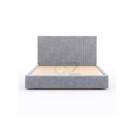 Etta Striped Upholstery Bed 180x200cm King size Bed in Light Grey Color
