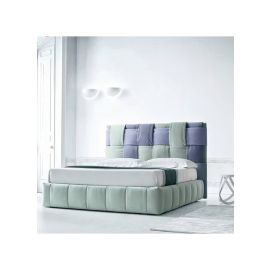 Multi-Bands bed with upholstered headboard 200x200cm Super King Bed in Multicolor Color