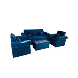 5– Seater Sofa Set With Table &Pillow 5 Seaters Blue 190x80x80