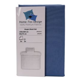 Home-Tex Design Dyed Flat Sheet Set - Single Blue