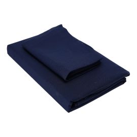 Home-Tex Design Dyed Flat Sheet Set - Single Navy