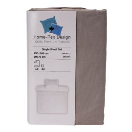 Home-Tex Design Dyed Flat Sheet Set - Single Taupe