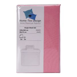 Home-Tex Design Dyed Flat Sheet Set - Single Rose Pink