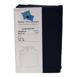 Home-Tex Design Dyed Flat Sheet Set - Navy Double