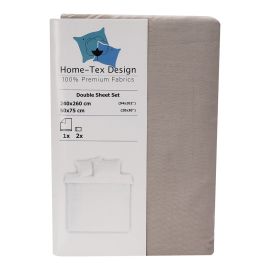 Home-Tex Design Dyed Flat Sheet Set - Taupe Double