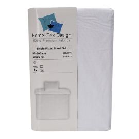 Home-Tex Design White Fitted Sheet Set - Single