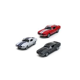 Pack of 3 Pcs 1967 Shelby GT-500 Die Cast Metal Doors Openable Pull Back Action Toy Car- Assorted Colour