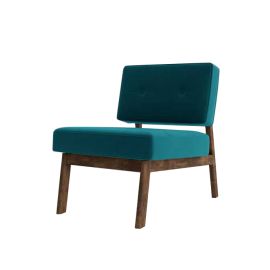 Aron Chair, Leisure Chair, Armless Accent Chair with Comfortable Backrest wooden Legs