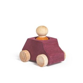 Lubulona Plum wooden car with ochre figure