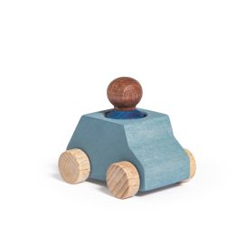 Lubulona Grey wooden car with blue figure