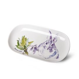 Oval Plate Dish 400ml Porcelain Rabbit Provence Design