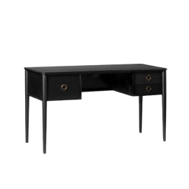 Reyna Wooden Desk Charcoal, Writing work study desk for home office bedroom, Study table.