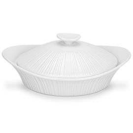 Fissman Oval Baking Dish 26x20.5х13cm/1.6LTR with Lid Porcelain