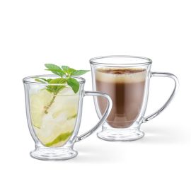 Set of 2 Double Wall Mugs 270 ml (Borosilicate Glass)