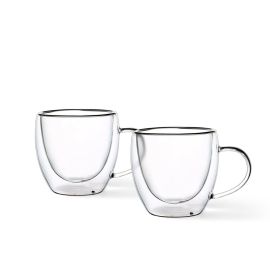 Fissman - Set of 2 Double Wall Mugs 300 ml (Borosilicate Glass)