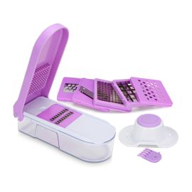 Vegetable Cutter Grater with 6 Blades (Purple)