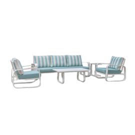 Cape 5-Seater Aluminum Lounge Sofa Set W/Cushions Creative Living Patio Outdoor Lawn Yard Terrace Balcony Seat Seating Sitting Chair