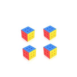 Pack of 4 Fast 3x3x3 Sticker less Magic Cube