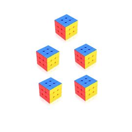 Pack of 5 Fast 3x3x3 Sticker less Magic Cube