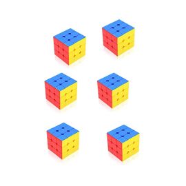 Pack of 6 Fast 3x3x3 Sticker less Magic Cube