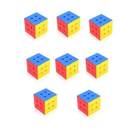 Pack of 8 Fast 3x3x3 Sticker less Magic Cube