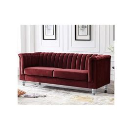 Stunning Mehroon 3 Seater Sofa with Modern European Design 220x80x80