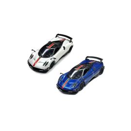 Pack of 2 Pcs 1:38 Scale Door Openable Pull Back Action 2016 Pagani Huayra BC with Printing Diecast Alloy Metal Car-Assorted Colour