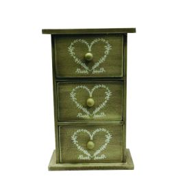 Heartfelt Charm: Three-level Decorative Drawer With Heart-Shaped drawers"