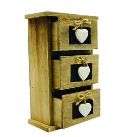 Heartfelt Charm: Three-level Decorative Drawer With Heart-Shaped drawers"