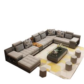 Living Room Sofa - Sofa set - Fashion Fabric Sofa - Combination Set - Cafe Hotel Furniture - Simple Leisure Sofa (grey), Couch/loveseat/settee