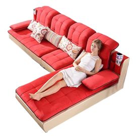 Living Room Sofa - Sofa, Couch/loveseat/settee - Fashion Fabric Sofa - Combination Set - Cafe Hotel Furniture - Simple Leisure Sofa,Red