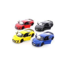 Pack of 4 Pcs 1:36 Scale 2021 Audi R8 Coupe Door Openable Pull Back Action Diecast Model Alloy Metal Toy Car-Assorted Colour