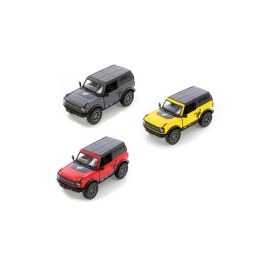 Pack of 3 Pcs 1:34 Scale Door Openable 2022 Ford Bronco Hard Top with Printing Diecast Metal Alloy Toy Car