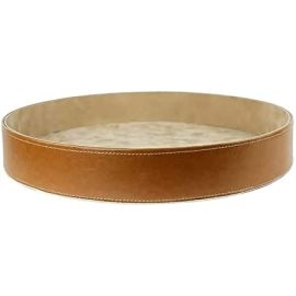 LAMSIT IBDAA Leather Tray | Decorative Tray | Jewellery Tray | Coffee Tray | Serveware | Serving Platter | Round Platter