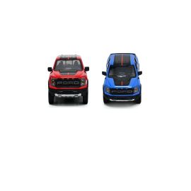 Pack of 2 Diecast Metal 2022 Ford F-150 Raptor Pickup Truck Die Cast Metal Doors Openable Pull Back Action Toy-Assorted Colours