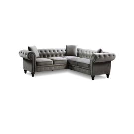 L Shaped Sofa Set With Cushion 4 Seaters Grey 200x80x80