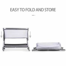 3 in 1 Foldable Baby Bassinet Bedside Sleeper with Large Storage Basket