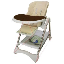 Belecoo Ultimate High Chair with wheel - Brown & Beige