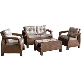 3MPlast Havana 4-Seater Set, Sofa/Settee- Rattan Modern Outdoor and Indoor Furniture