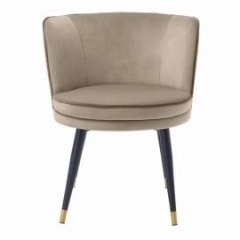 Greige Velvet Dining Chair