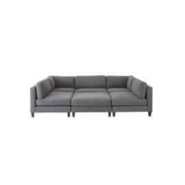 Chelsea Modular Sectional With Ottoman in Grey Color Modular Corner Sectional with Ottoman