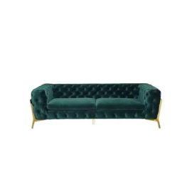 Maharat Al Bahar Mab Three Seater Sofa Green/Gold Leg 220x80x90cm