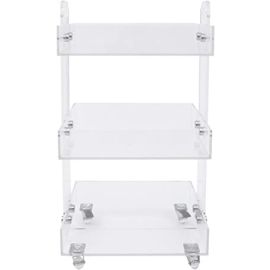 LAMSIT IBDAA Acrylic Utility Rolling Cart, Multifunction Storage Cart on Wheels (3 Tier)