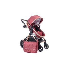 Belecoo one fold-to-half luxury pram 2 in 1 - Red